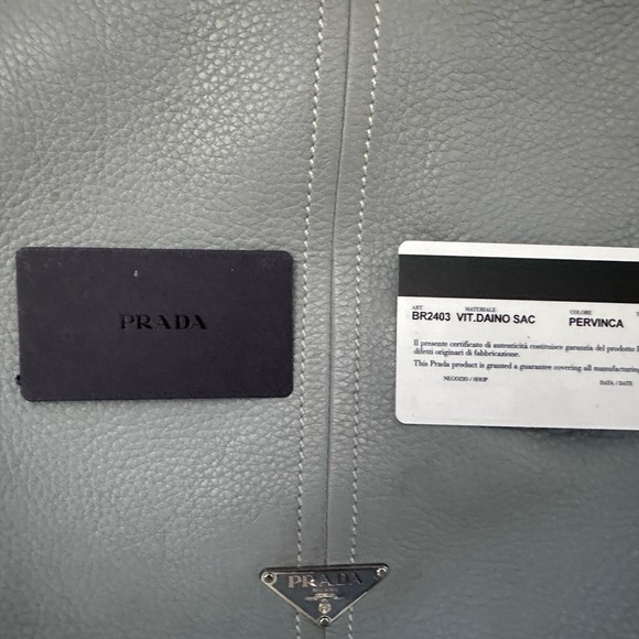 Prada light blue pebbled leather handbag - Picture 10 of 10